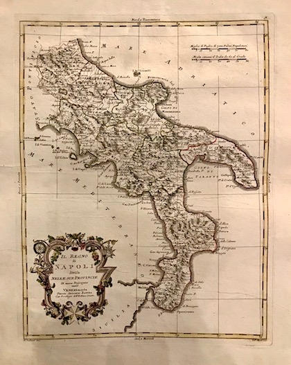 Zatta Antonio (1722-1804) Il Regno di Napoli diviso nelle sue Provincie di nuova projezione 1782 Venezia 